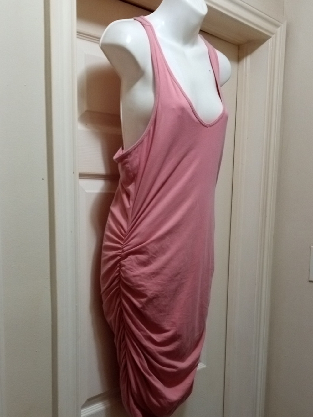 $ 2>>>Express Dusty Pink Ruched Midi Tank Dress